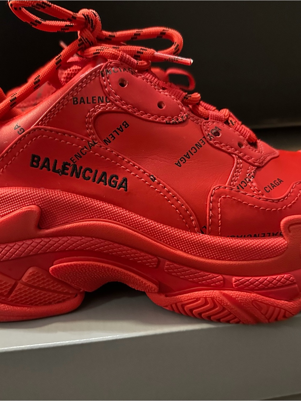Balenciaga Women's Triple S Sneaker in Red